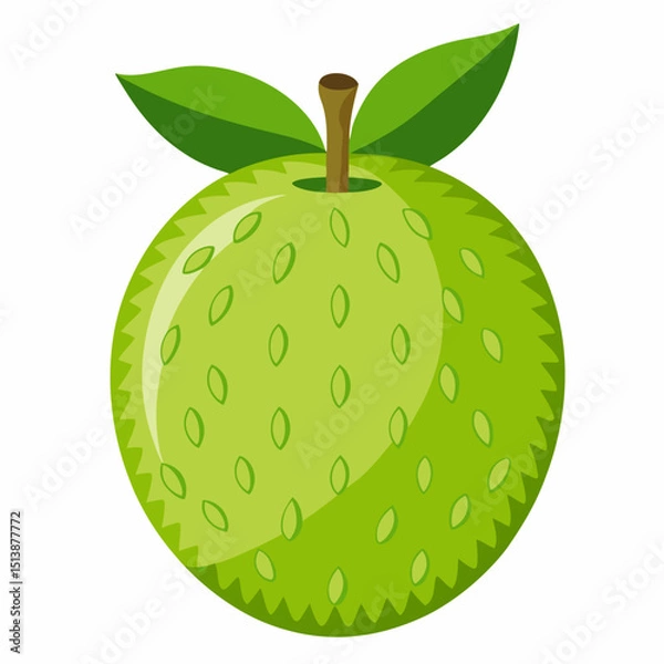 Obraz green apple with leaf