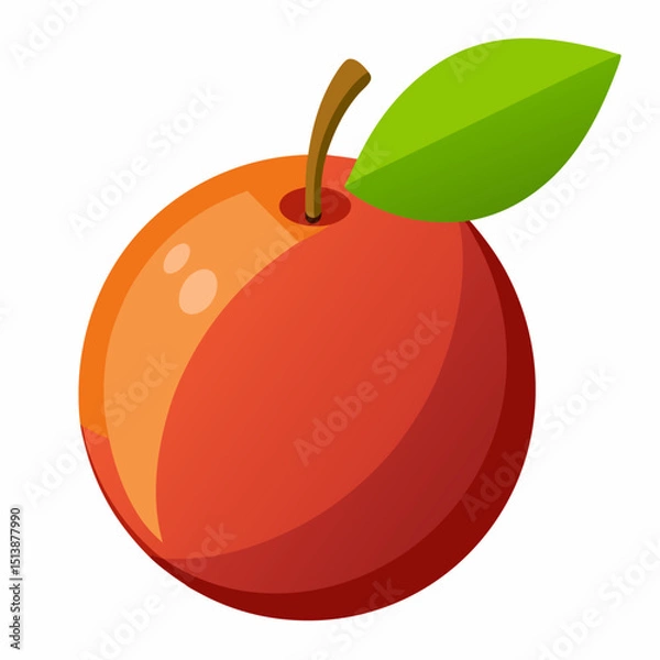 Obraz red apple with leaf