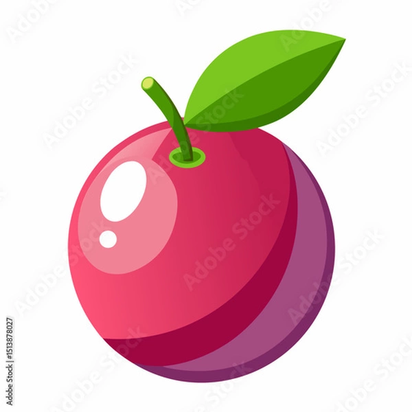 Obraz red apple with leaf