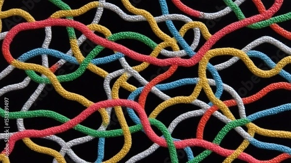 Fototapeta Colorful Intertwined Strings Abstract Art