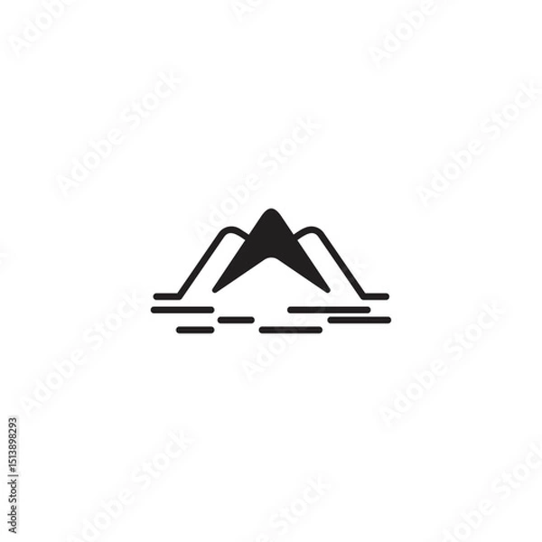 Fototapeta mountain logo with up arrow in abstract vector design