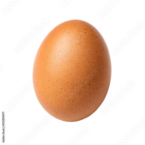 Fototapeta A close up image of a fresh brown egg isolated against a black background