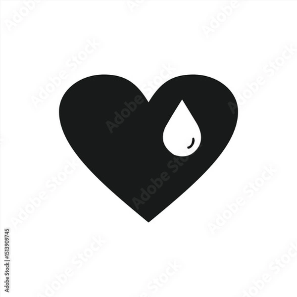 Obraz black heart on white background