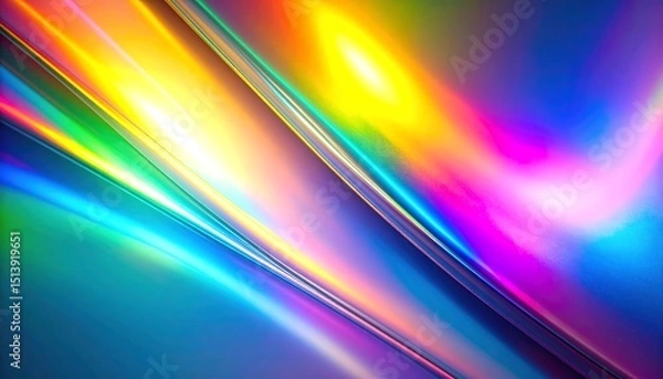 Fototapeta A mesmerizing abstract background with dynamic light streaks in vibrant rainbow spectrum colors.