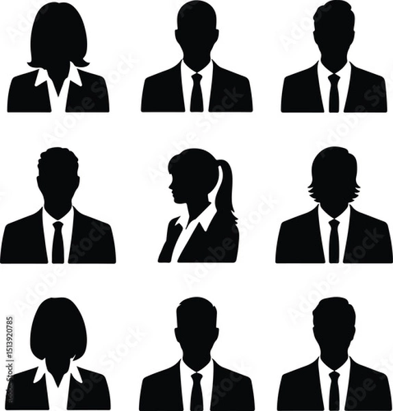 Obraz Collection of Business People Silhouettes