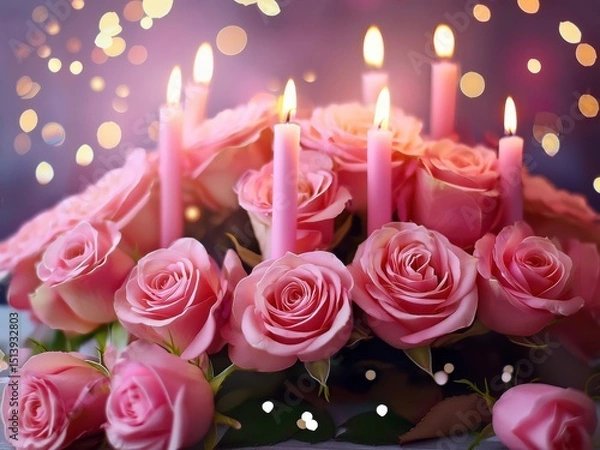 Obraz roses and candles