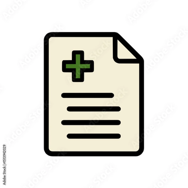 Fototapeta Stylish Minimal Line Art Icon for Document Addition