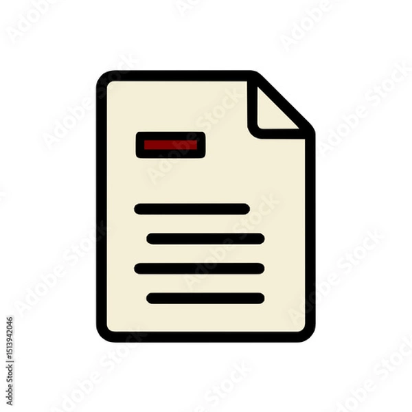Fototapeta Minimal line art icon of a document with minus