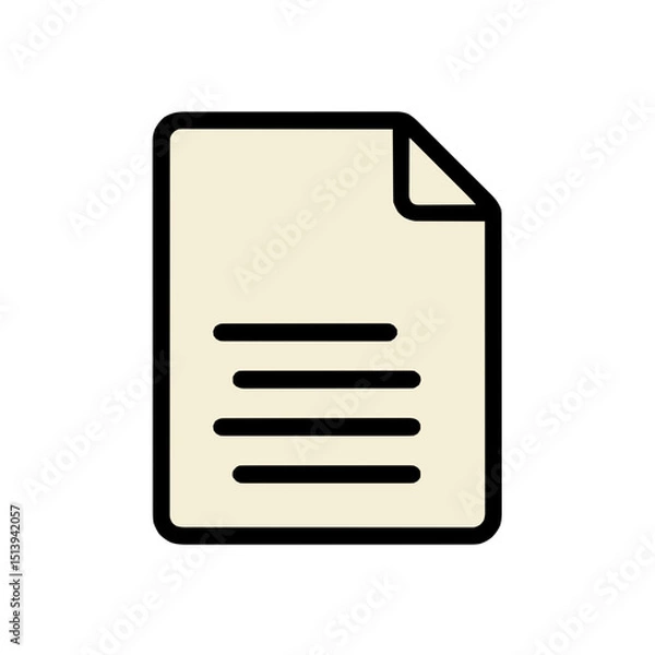 Fototapeta Minimalist Line Art Document Icon Design