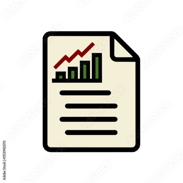 Fototapeta Clean and Modern Document Icon with Chart Design