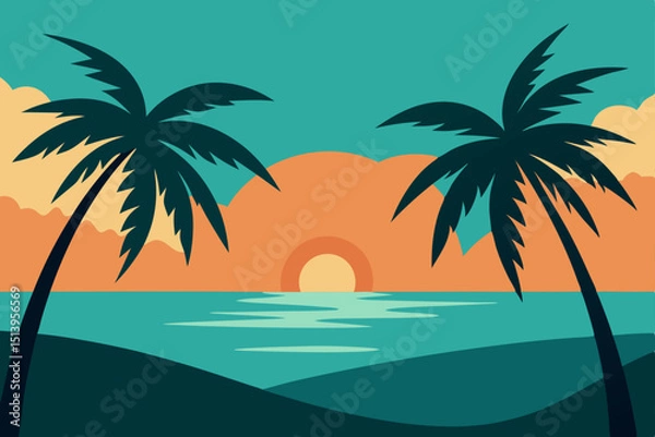 Obraz palm trees on the beach