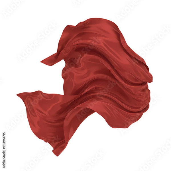 Obraz Crimson Fabric Swirl Abstract Textile Design Element isolated on transparent baackground