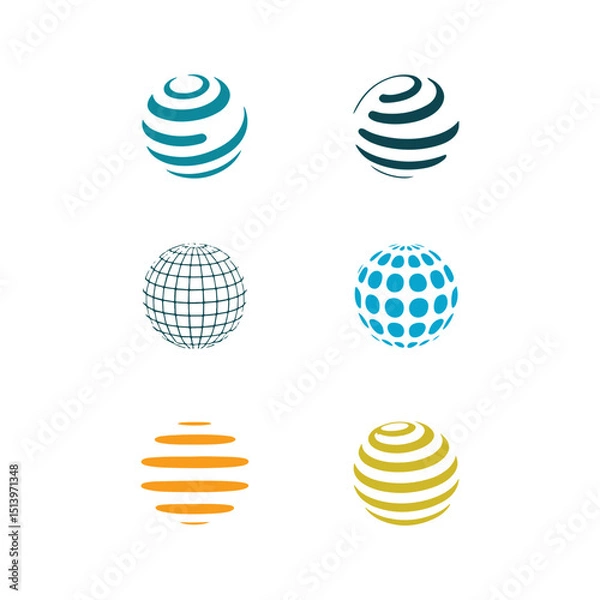 Fototapeta Unique globe logo Modern and minimalist vector and abstract logo