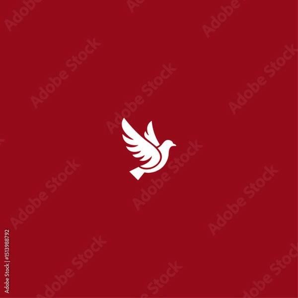 Obraz Dove bird logo icon flat vector design