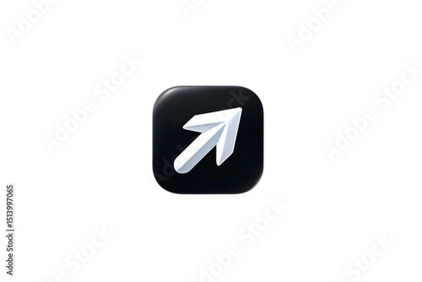 Obraz Dynamic arrow icon symbolizing navigation digital design app interface minimalist engaging concept
