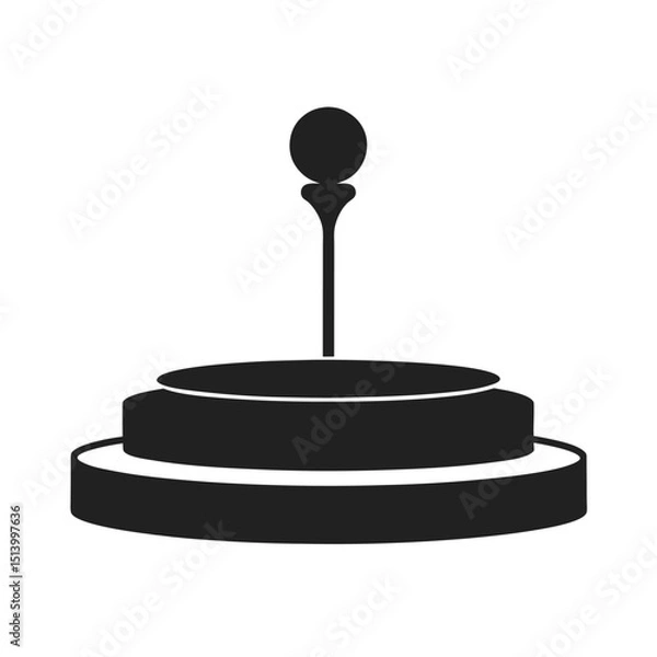 Fototapeta Abstract black and white illustration of a stage platform with a decorative element