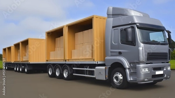 Obraz Transporting TV Equipment Safely in Enclosed Truck During Relocation