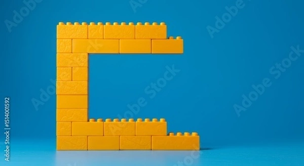 Obraz Building Blocks Gateway to Success 2025-05-17 - Conceptual symbolizing construction, growth, opportunity, innovation, and future potential. Yellow blocks create a gateway against a blue backdrop