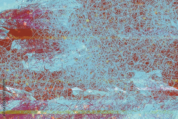Obraz glitch pattern abstract background noise blue red retro texture