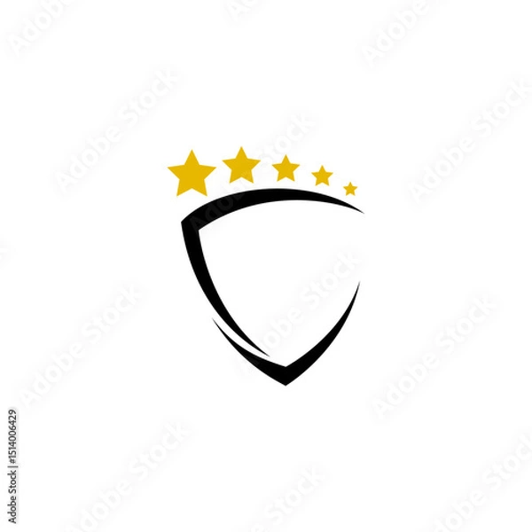 Fototapeta shield frame logo with stars in flat design style