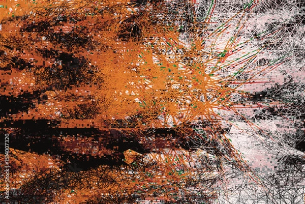 Obraz glitch pattern abstract background noise orange texture