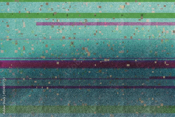Obraz glitch pattern abstract background noise blue turquoise texture