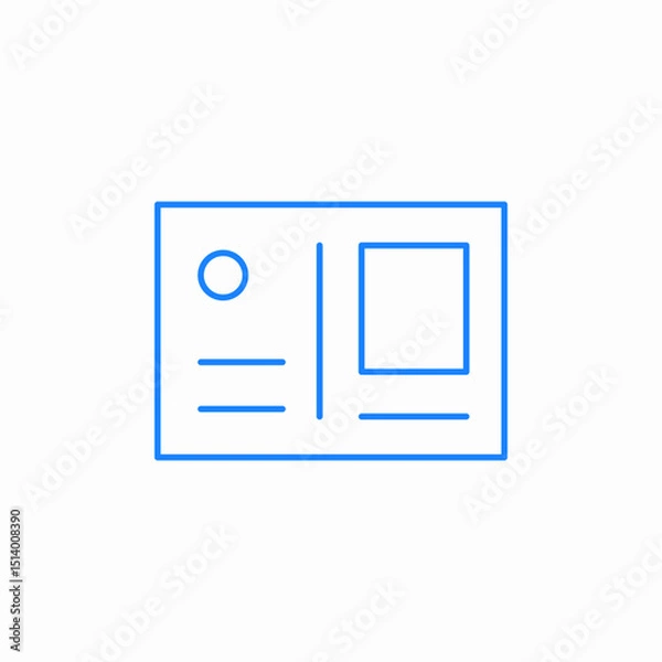 Fototapeta postcard layout  icon sign vector
