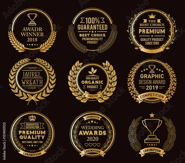 Obraz Gold Laurel Wreaths