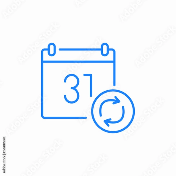 Fototapeta reocurring date icon sign vector