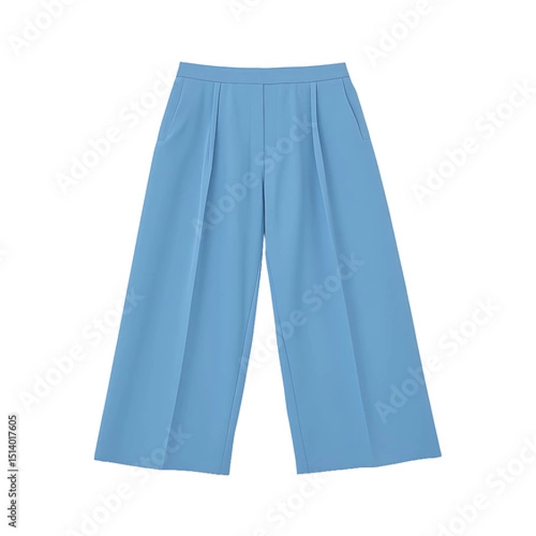 Obraz Light blue wide-leg pants with a sleek and modern design, perfect for a stylish and comfortable look. Ideal for everyday wear.