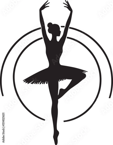 Obraz Ballet dancer silhouette. Vector illustration of a ballerina.