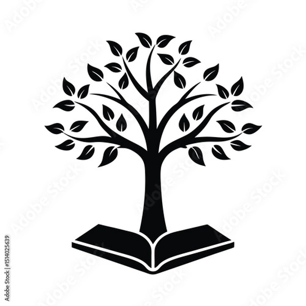 Fototapeta vector tree icon with book 