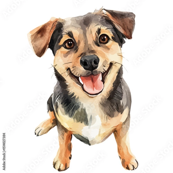 Obraz My Watercolor illustration, illustration, cow painting isolated on a white background, illustration, AI painting design, vector illustration set, eps format