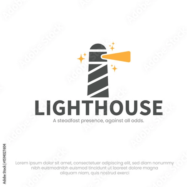 Fototapeta Lighthouse Logo Vector – Symbol of Guidance and Hope
