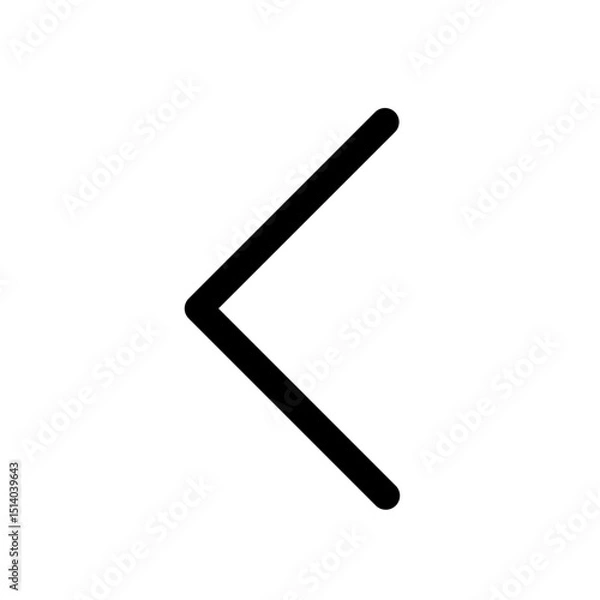 Obraz A simple black left arrow pointing towards the left side on a white background in a minimalist style design