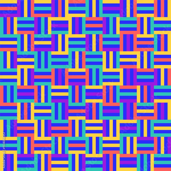Obraz Seamless Colorful Striped Geometric Pattern