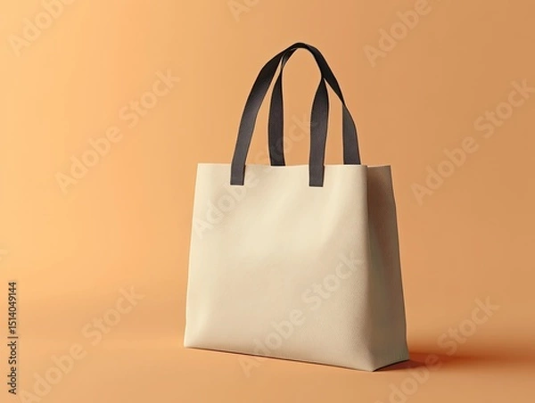 Fototapeta Mockup of a reusable shopping tote bag with eco-friendly materials and branding.
