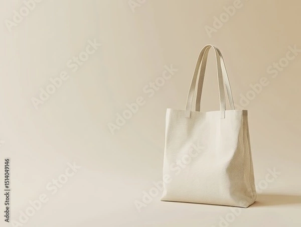 Fototapeta Mockup of a reusable shopping tote bag with eco-friendly materials and branding.