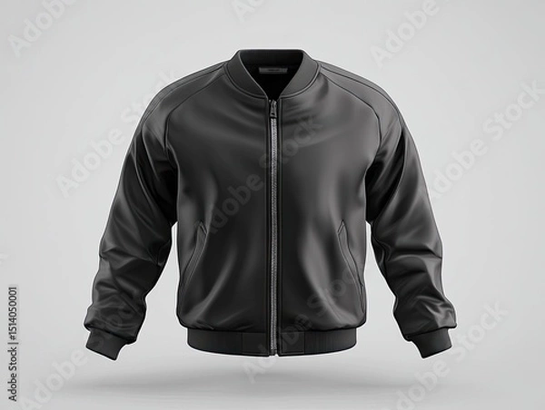 Fototapeta Realistic mockup of a lightweight bomber jacket with a modern, minimalist design. 