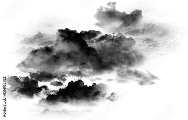 Obraz 구름,산,먹,수묵,붓그림,수채화,수묵담채화,종이,명절,새해,설,설날,추석,한가위,구름,풍경