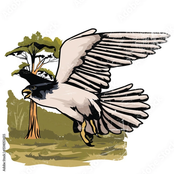 Fototapeta falcon in the wild in vector format