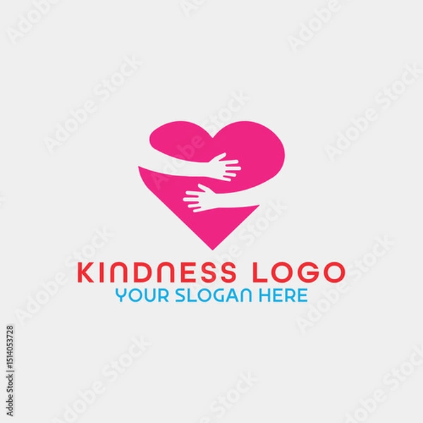 Fototapeta kindness unity and helping logo design vector