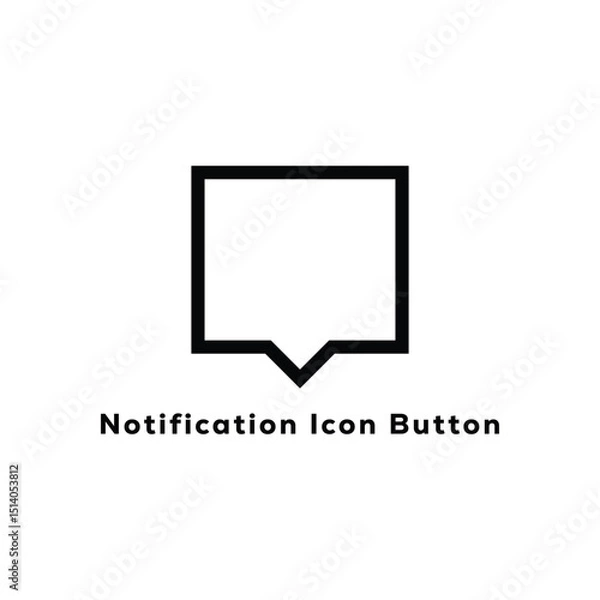 Fototapeta Notification icon button design black