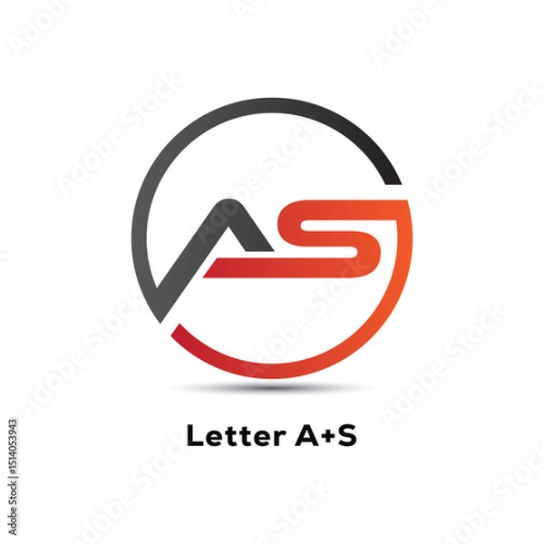 Fototapeta as letter initial round creative logo design