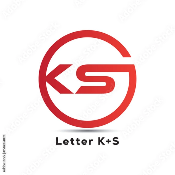 Fototapeta KS letter initial round creative logo design
