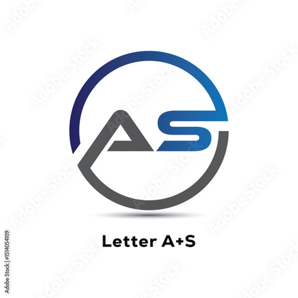 Fototapeta as letter initial round creative logo design