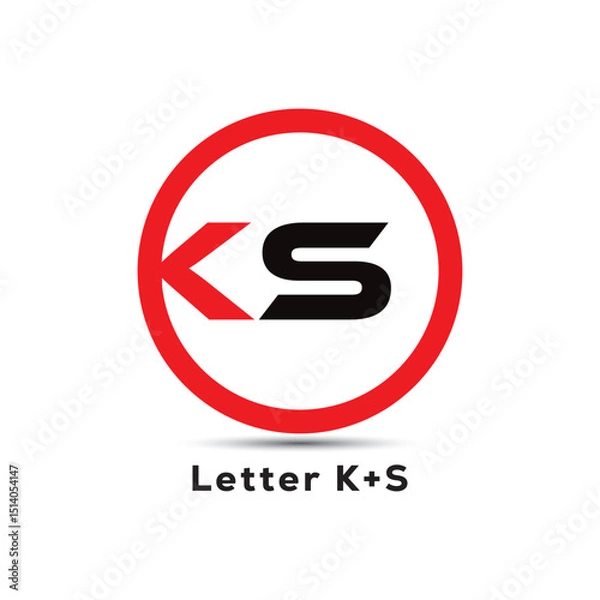 Fototapeta KS letter initial round creative logo design