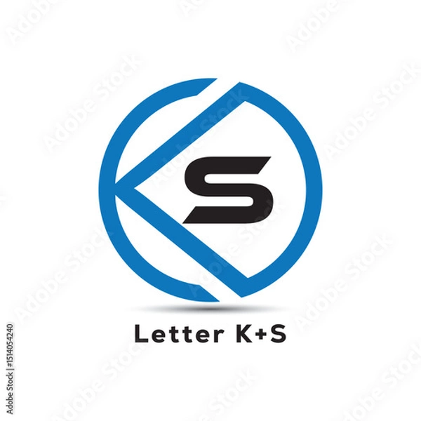 Fototapeta KS letter initial round creative logo design