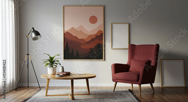 Fototapeta Cozy Modern Home Living Space Interior Design
