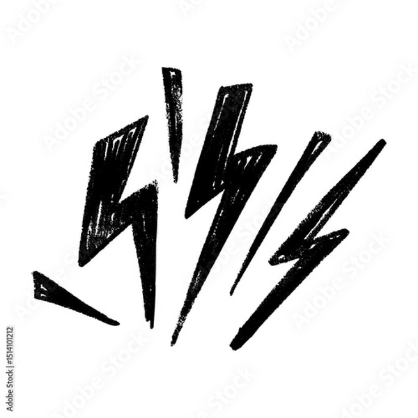 Obraz lightning thunderbolt with power outline. Electric flash energy. Flat vector illustration isolated on white background.